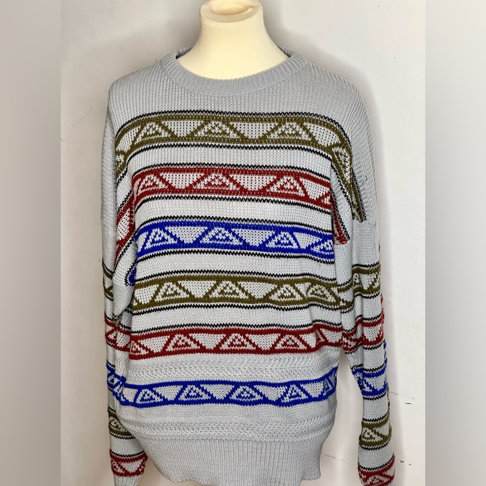 Vintage Sweater Graphix Oversized Geometric Unisex Sweater.